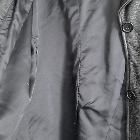 Jones New York Black Leather Button-Front Coat - Picture 5 of 5